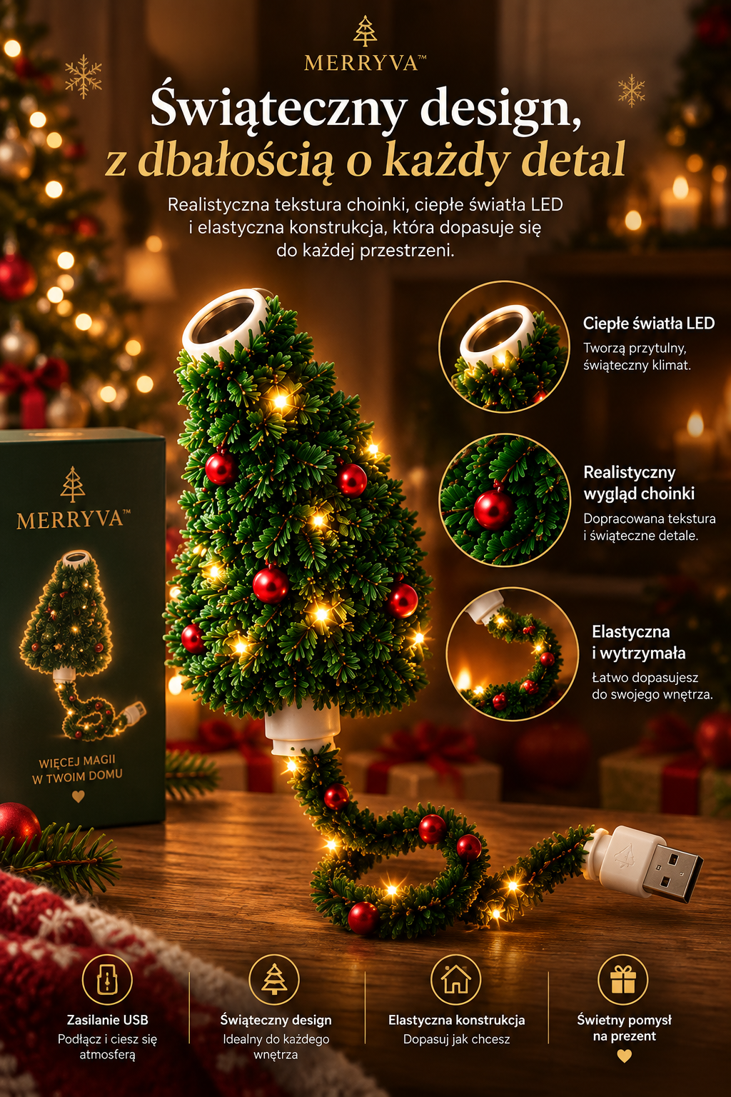 MERRYVA™ Christmas Projector – Świąteczny Projektor Światła